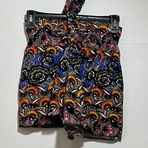 High Rise Artsy Festival Boho Tie Waist Shorts Spring Summer Bohemian Small